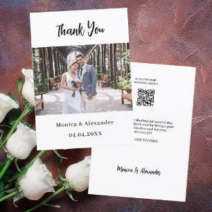 Cartão de agradecimento de foto de casamento com c