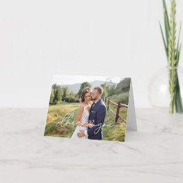 Cartão de Agradecimento de Foto de Casamento com L