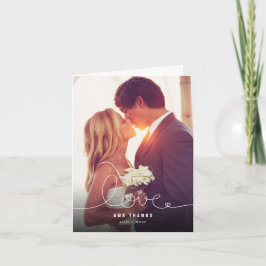 Cartão de Agradecimento de Foto de Casamento com L