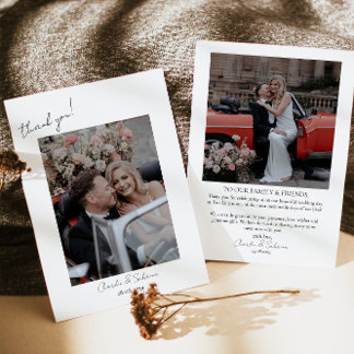 Cartão de Agradecimento de Foto de Casamento com R