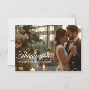 Cartão de Agradecimento de Foto de Casamento da Pr