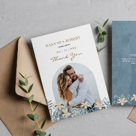 Cartão de Agradecimento de Foto de Casamento de Fl