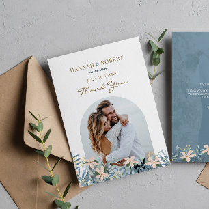 Cartão de Agradecimento de Foto de Casamento de Fl