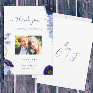 Cartão de Agradecimento de Foto de Casamento de Fl