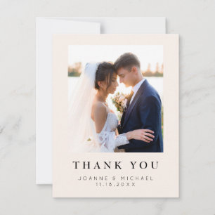 Cartão de Agradecimento de Foto de Casamento Elega
