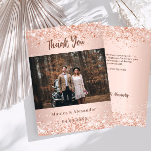 Cartão de agradecimento de foto de casamento em ro
