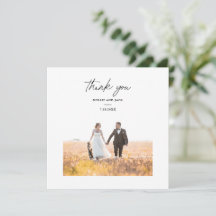 Cartão de Agradecimento de Foto de Casamento em Sc