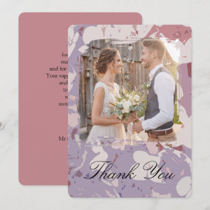 Cartão de Agradecimento de Foto de Casamento Flora