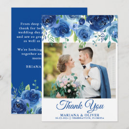 Cartão de Agradecimento de Foto de Casamento Flora