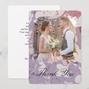 Cartão de Agradecimento de Foto de Casamento Flora