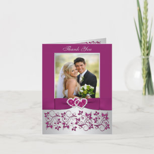 Cartão de Agradecimento de Foto de Casamento Flora