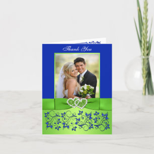 Cartão de Agradecimento de Foto de Casamento Flora
