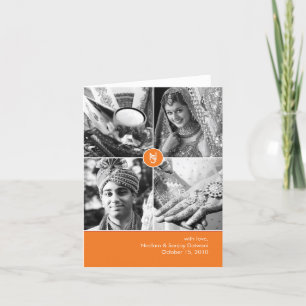 Cartão de agradecimento de foto de casamento india