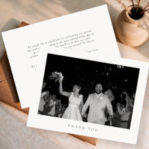 Cartão de Agradecimento de Foto de Casamento Minim