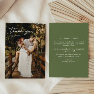 Cartão de Agradecimento de Foto de Casamento Minim