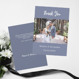 Cartão de agradecimento de foto de casamento moder