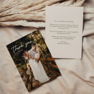 Cartão de Agradecimento de Foto de Casamento Moder