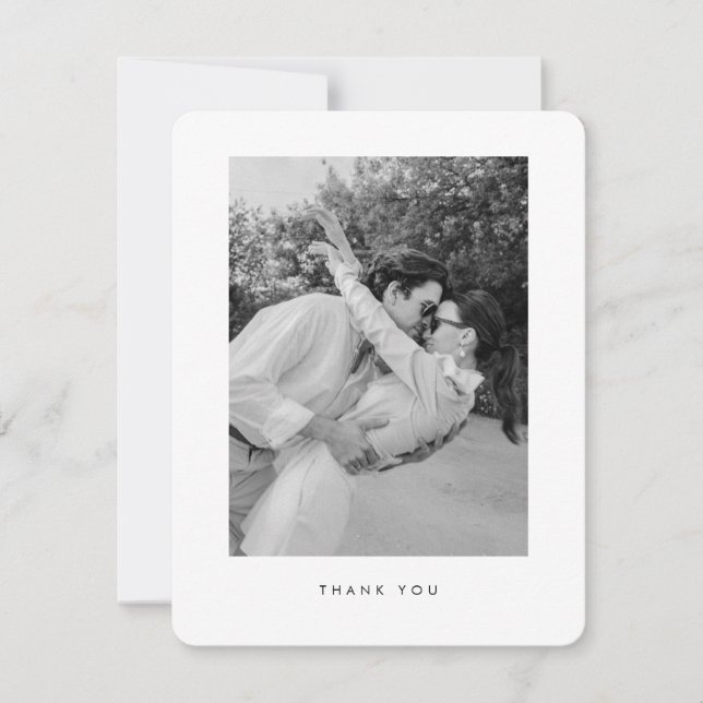 Cartão de Agradecimento de Foto de Casamento Moder (Frente)