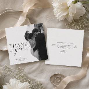 Cartão de Agradecimento de Foto de Casamento Ondul