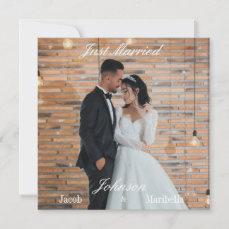Cartão de Agradecimento de Foto de Casamento Perso