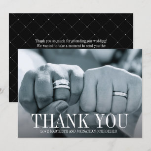 Cartão de agradecimento de foto de casamento simpl
