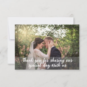 Cartão de Agradecimento de Foto de Casamento Simpl