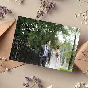 Cartão de Agradecimento de Foto de Casamento Tão A