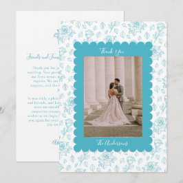 Cartão de Agradecimento de Foto de Casamento Turqu