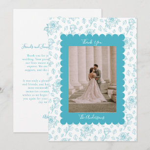 Cartão de Agradecimento de Foto de Casamento Turqu