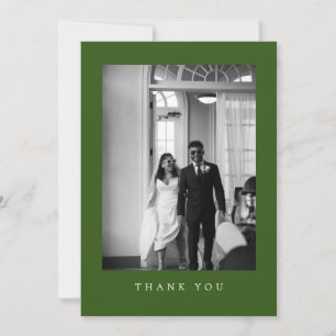 Cartão de Agradecimento de Foto de Casamento Verde