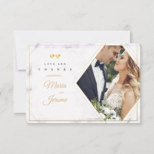 Cartão de Agradecimento de Foto de Dois Corações