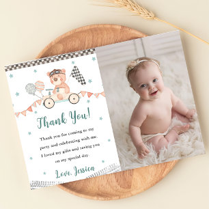 Cartão de agradecimento de foto de festa de aniver