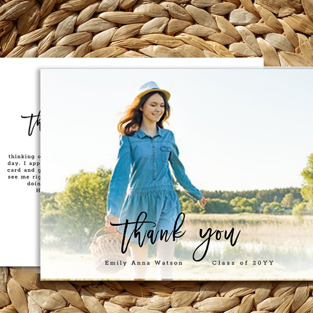 Cartão de agradecimento de foto de formatura (Criador carregado)