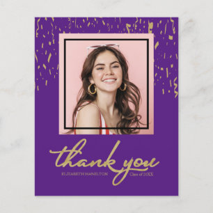 Cartão de Agradecimento de Foto de Formatura com C
