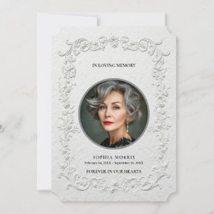 Cartão de Agradecimento de Foto de Funeral com Flo