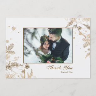 Cartão de agradecimento de foto de galhos de inver