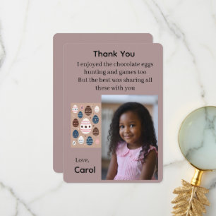Cartão de Agradecimento de Foto de Menina Caçando