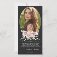 Cartão de Agradecimento de Foto de Quinceañera Flo