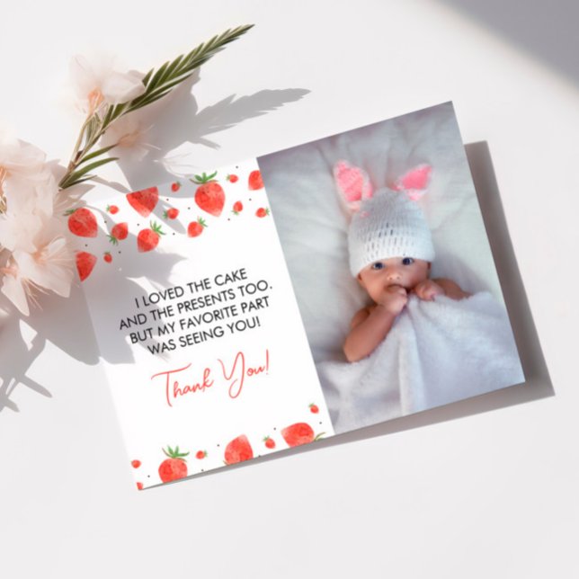 Cartão de Agradecimento de Foto de Um Ano de Berry (Criador carregado)