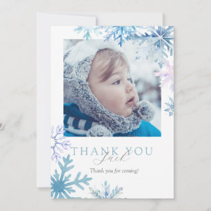 Cartão de agradecimento de foto do Blue Winter Won