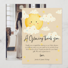 Cartão de agradecimento de foto do chá de bebê Lua