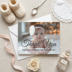 Cartão de Agradecimento de Foto para Chá de Bebê M