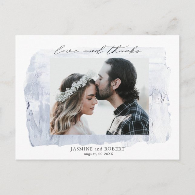 Cartão de agradecimento de foto pastel rústico (Frente)