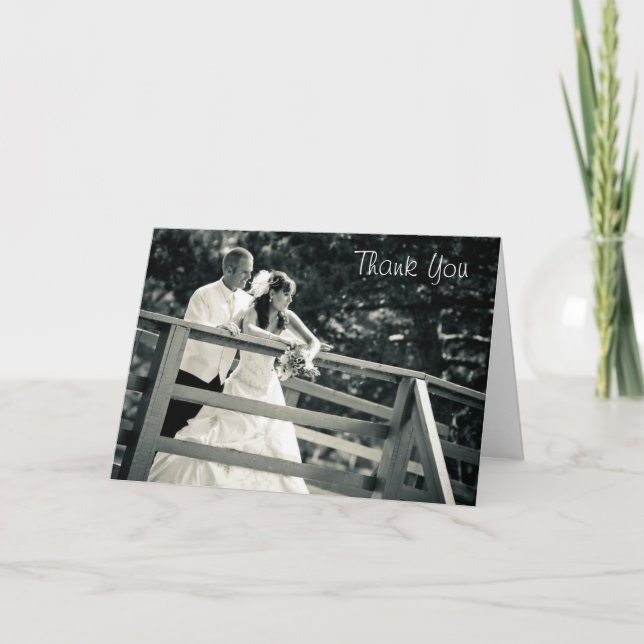 Cartão de Agradecimento de Fotografia de Casamento (Frente)