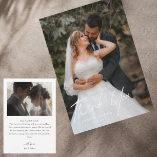 Cartão de Agradecimento de Fotografia de Casamento