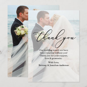 Cartão de Agradecimento de Fotografia de Casamento