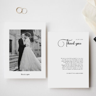 Cartão de Agradecimento de Fotos de Casamento com