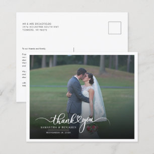 Cartão de Agradecimento de Fotos de Casamento para