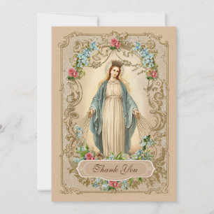 Cartão de Agradecimento de Funeral Católico de Con