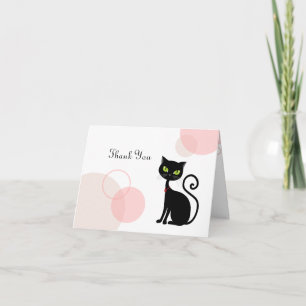 Cartão de agradecimento de gato preto atrevido